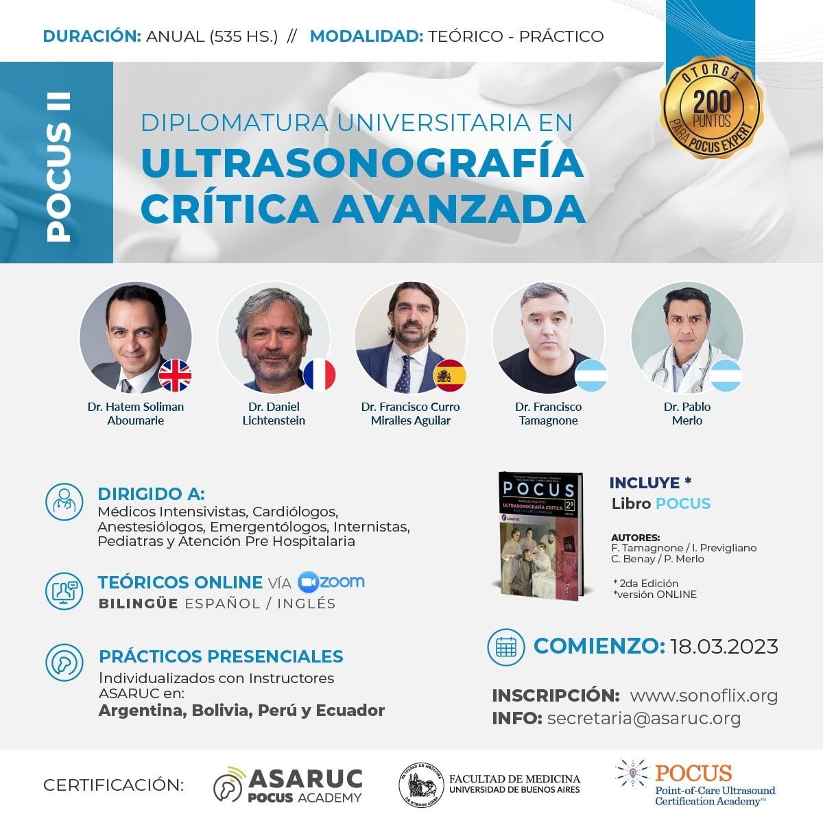 POCUS II – Ultrasonografía Crítica Avanzada 2023