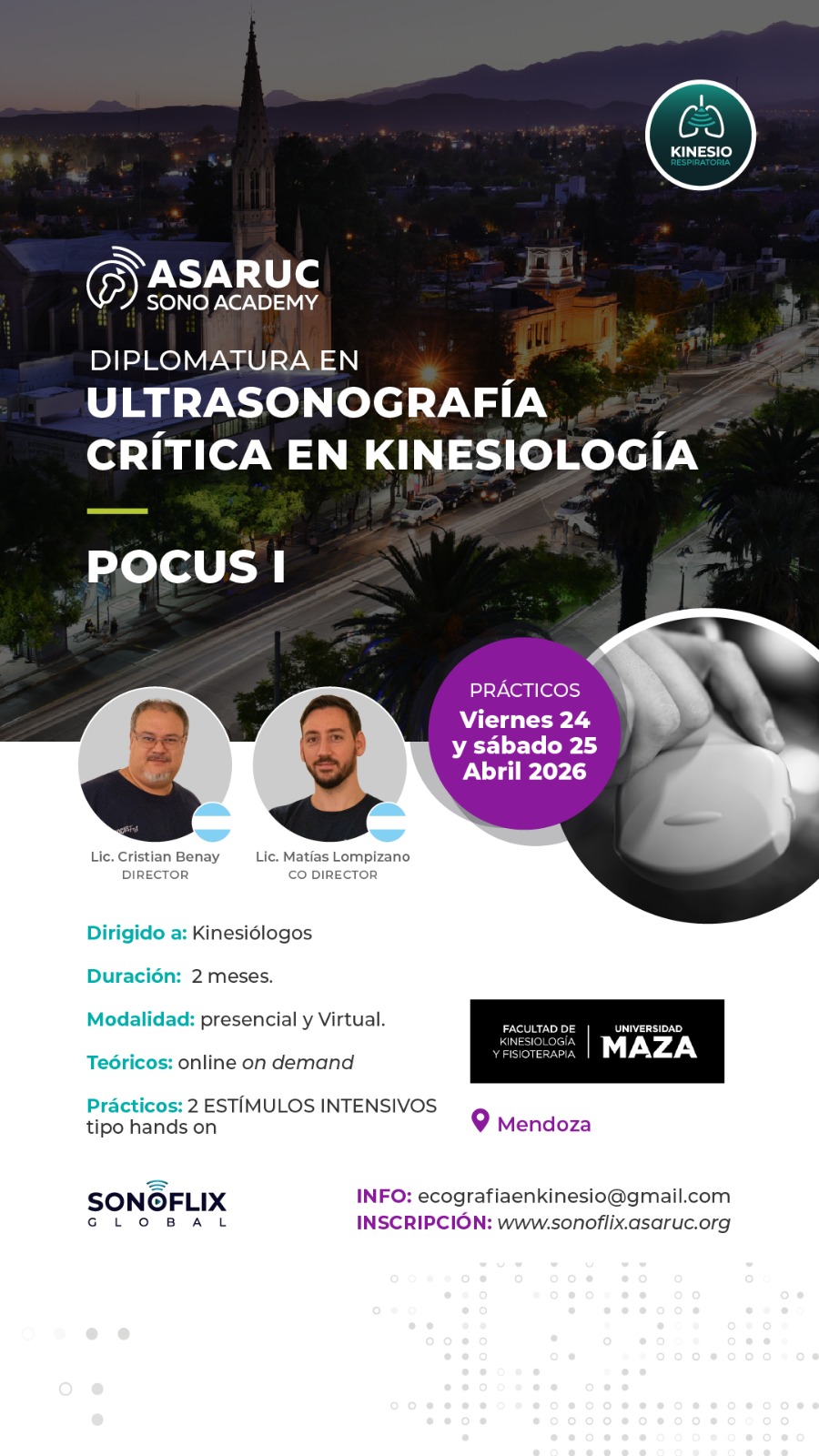 Ultrasonografia Crítica en Kinesiología. Sede Mendoza 2026