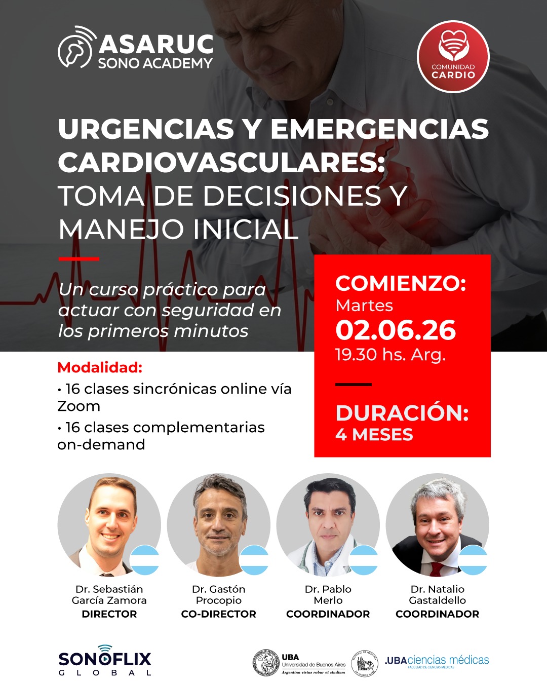 Curso Teórico en urgencias y emergencias cardiovasculares