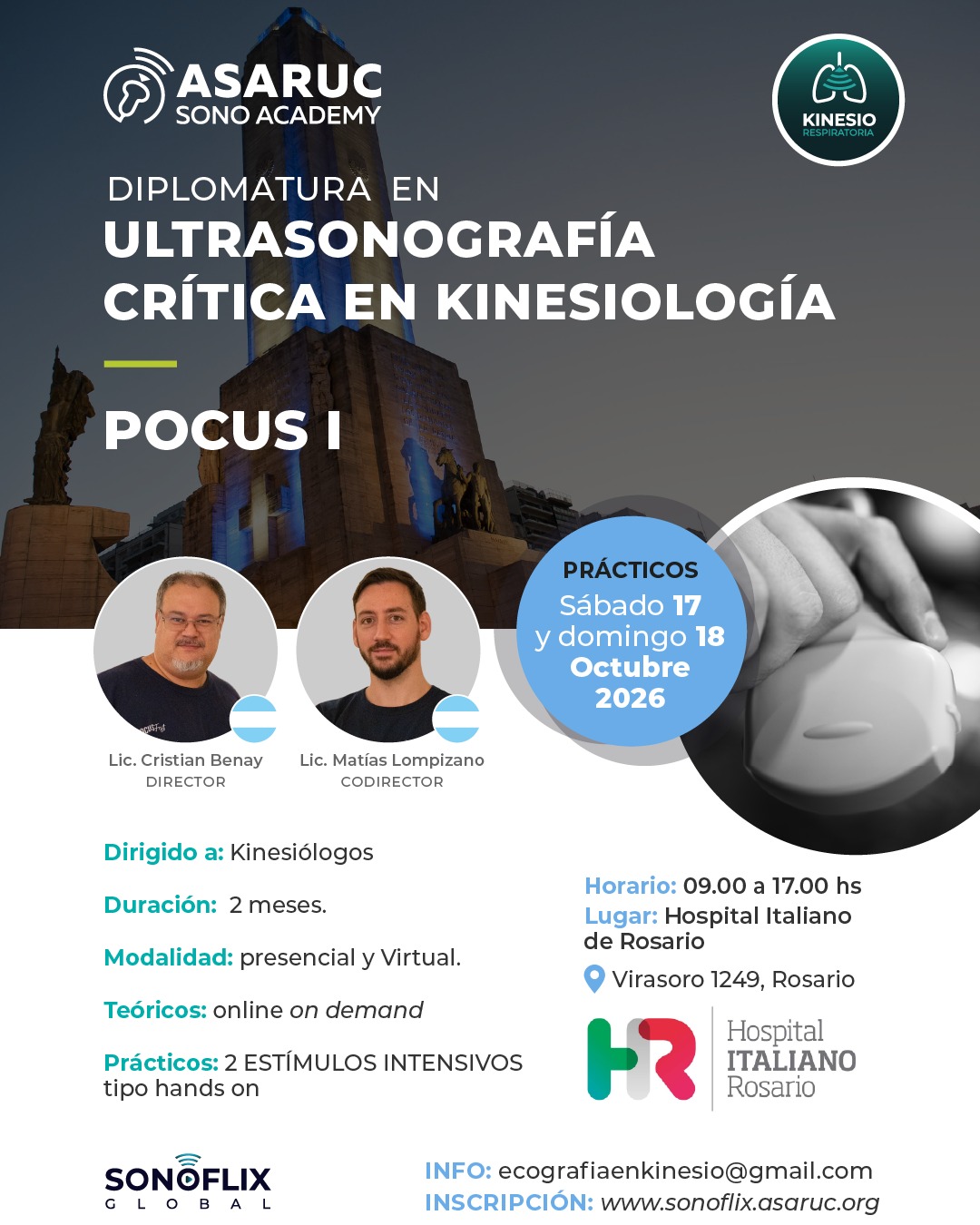ULTRASONOGRAFÍA CRÍTICA EN KINESIOLOGÍA- sede Rosario-  2026
