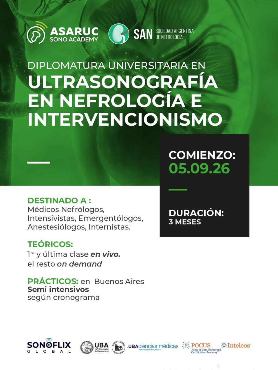 Diplomatura Universitaria en Ultrasonografía en Nefrología e Intervencionismo 4.ª Edición
